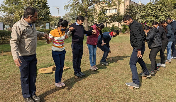 Employees playing games at KEC